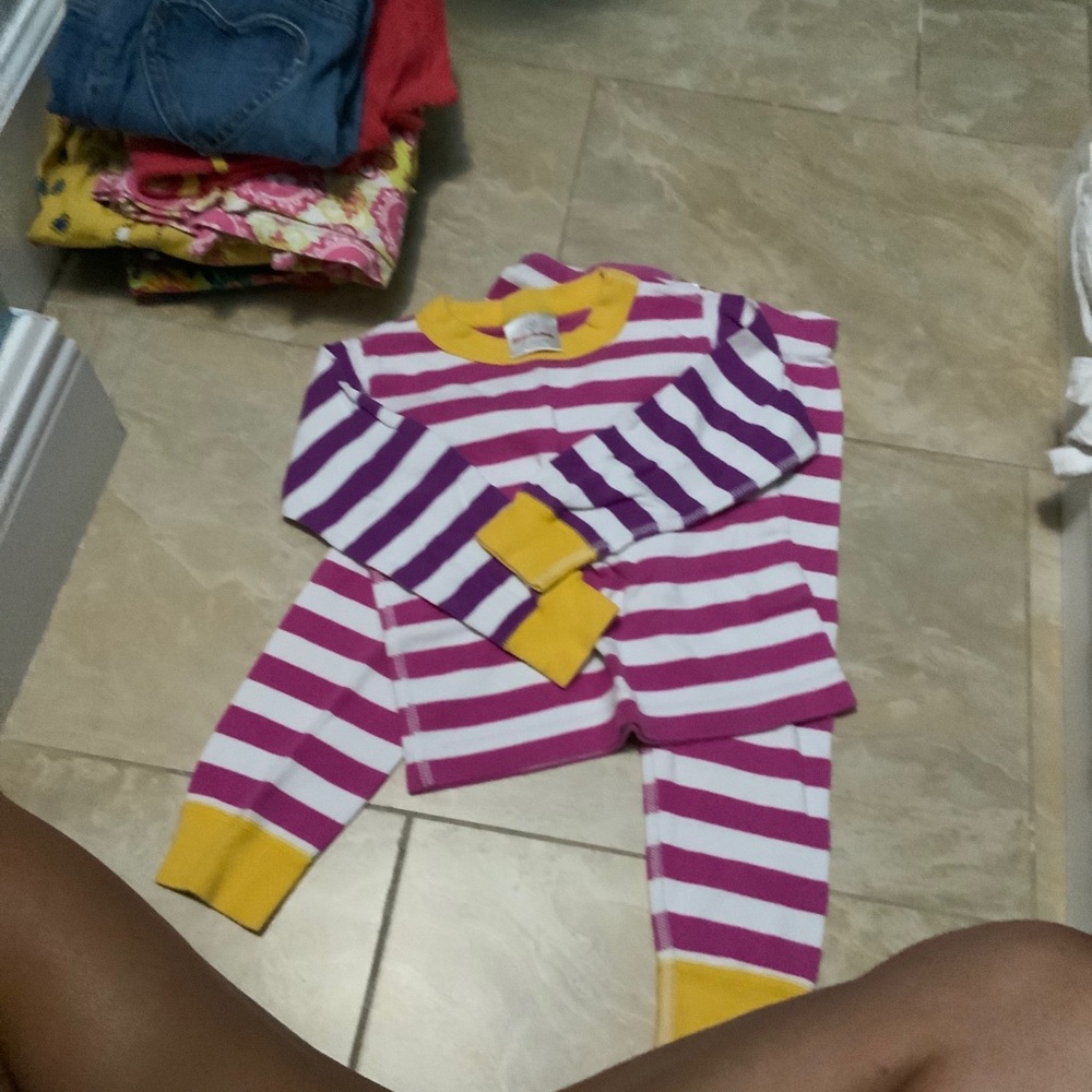 Hanna andersson pink purple pjs 90 3 3t